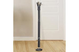 LAIDER HEROS Door Security Bar, 1.25Inch Diameter Heavy Duty Security Bar with Large Rubber Base, Door Stopper for Apartment Hotel Home Travel Gate Locks(1 Pack,Black)