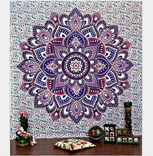 Singyico Indian Elephant Tapestry, Hippie Tapestries, Tapestry Wall Hanging, Indian Black &amp; White Tapestry , Bohemian Dorm Decor Mandala Tapestries (210150CM（8360inch）, Floral)