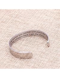 O.RIYA Encouragement Bracelet - Fate Whispers to The Warrior You Cannot Withstand The Storm and The Warrior Whispers Back I Sm The Storm, Inspirational Jewelry Gifts for Her