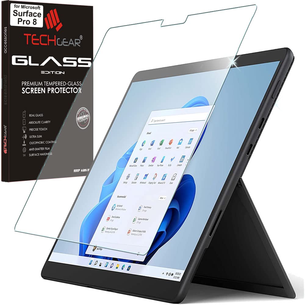 TECHGEAR Anti-Glare Screen Protector Compatible with Microsoft Surface Pro 8 - MATTE GLASS Edition Genuine Tempered Glass Screen Protector Guard Cover