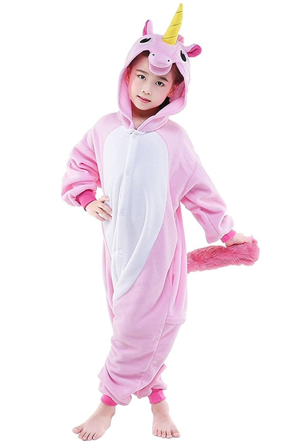 Einhorn Kostüm Kinder Tier Jumpsuits Onesie Pyjama Nachthemd