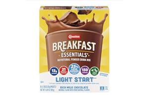 Carnation Breakfast Essentials Light Start Powder Drink Mix, Rich Milk Chocolate, 8 Count Box of Packets