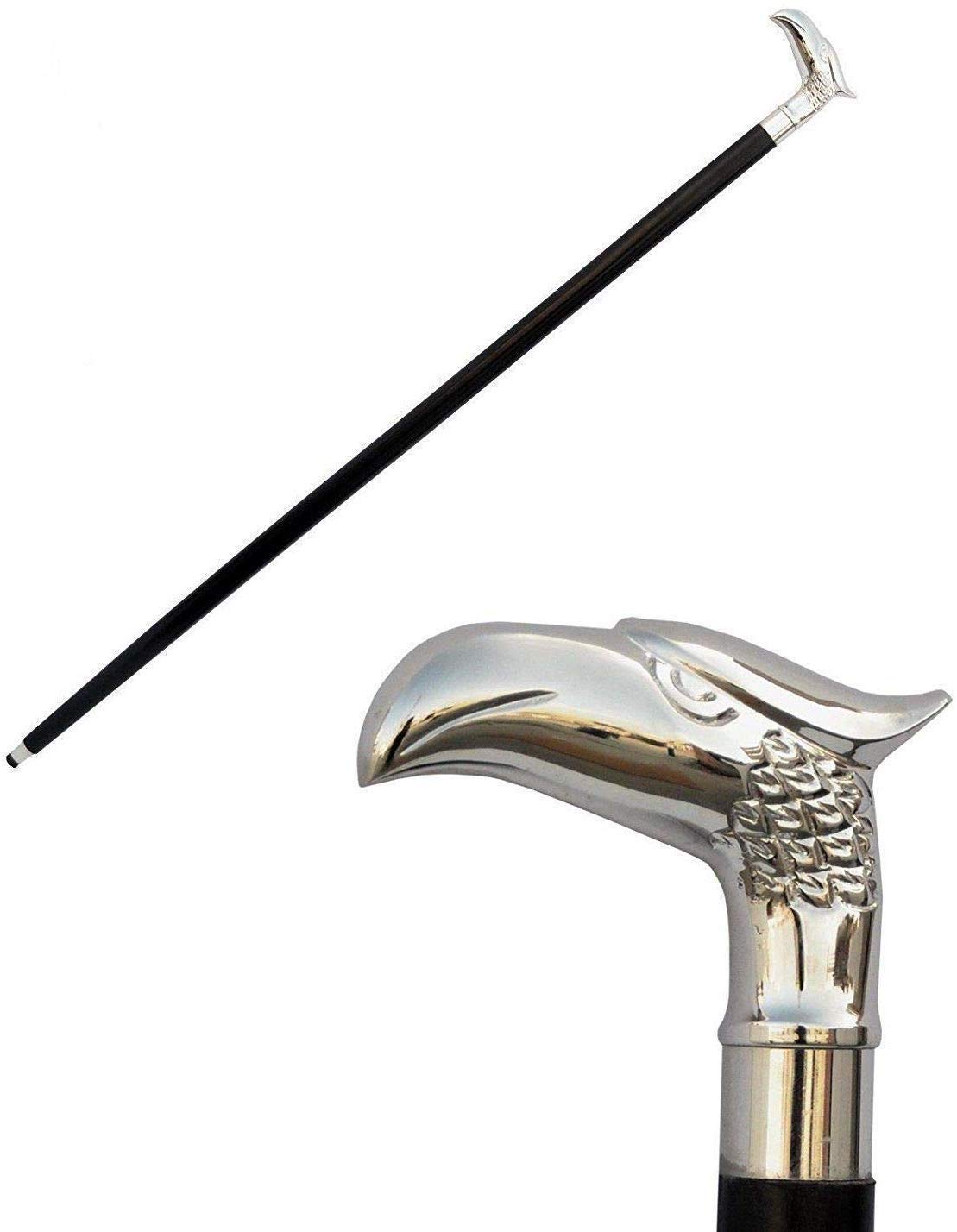 Nautical Vintage Eagle Head Wooden Walking Stick for Men and Women