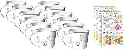 Amazon Com Tea Time Tea Party Decorate Your Own Favor Cups 12 Ct