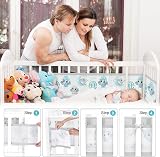 Aolso Cot Bumper 2PCS Breathable Mesh Crib Rail Cover Moon view 4