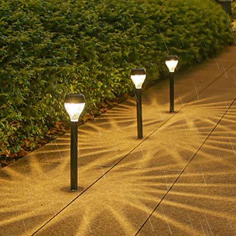 Lot de 12 lampes solaires pour extérieur et jardin - Blanc chaud - Décoration de jardin - Étanche IP65 - Pour pelouse, cour, chemin, extérieur, éclairage d'entrée de garage