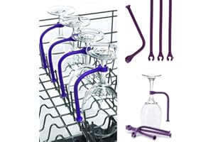 Ogquaton New 4Pcs Flexible and Adjustable Wine Glass Dishwasher Holder for Wine Glass Silicone Goblet Frame Glass Stemware Sa