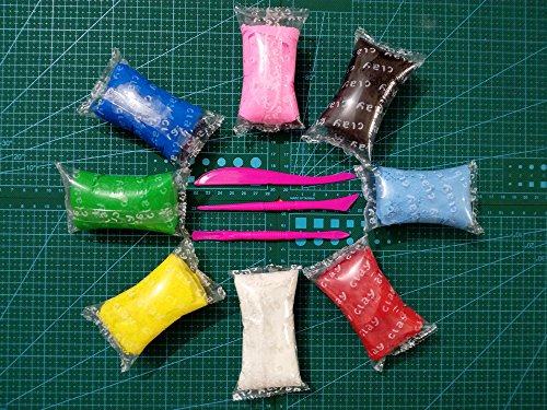 COMIART Air Dry Ultra-light Polymer Clay 10 Colors + Professional Sculpture Modeling Tools set (10x20g/Bag)