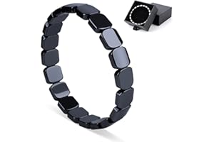 SHANGFEI Hematite Bracelet Men - Reignites Masculine Energy,Natural Hematite Stone Beaded Stretch Healing Bracelets,Natural Pure Black Hematite Bracelet,Bracelets Christmas Gifts For Men