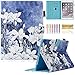Dteck iPad 9.7 inch 2018 2017 Case / iPad Air Case / iPad Air 2 Case - Multi-Angle Viewing Auto Wake / Sleep Folio Smart Cover Stand Wallet Case for iPad 9.7 inch 2017/2018,iPad Air 1 2,White Flower