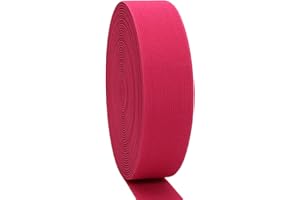 JESEP YONG JESEP 1.5 Inch 10 Yards Double-Side Twill Woven Elastic Heavy Stretch High Elasticity for Sewing Pants Waistband, Wigs, Skirts, Craft DIY Projects (Rose 297)