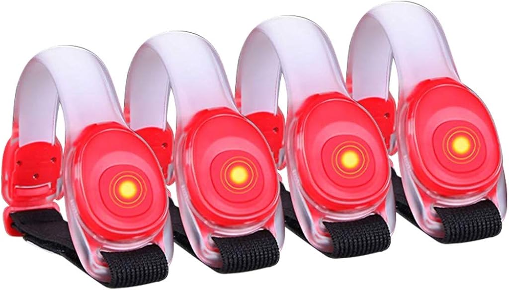 Vansee LED Bracelets Light, 4 PCS Reflective LED Bracelets Light Strip Reflector Children Night Safety Light