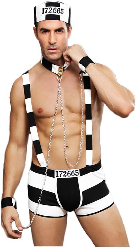 BlueSpace Men's Costume Sexy Cosplay Uniform Set Role Play Costumes Lingerie Halloween Party