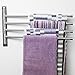 Swing Out Towel Bar - Stainless Steel Swivel Towel Rack - Space Saving Swinging Towel Bar for Bathroom - Wall Mounted Towel Holder Organizer with 4 Arms- Easy To Install - Brushed Finish (20