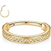 FUNLMO 16G Conch Cartilage Piercing Jewelry 316L Surgical Steel Cartilage Hoop Helix Rook Tragus Orbital Piercing Jewelry Nose Ring Hoop