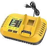 8A Fast Rapid Charger for DeWalt 60V MAX Battery Charger Replacement, Compatible with DeWalt 20/60 Volt MAX All Lithium-ion Batteries Charge DCB118