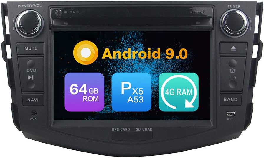 ZERTRAN Android 9.0 Core PX5 4G RAM 64GB ROM Autoradio GPS Navigation Multimedia Player Car Stereo Radio Headunit Steering Wheel Control for Toyota RAV4 2006 2007 2008 2009 2010 2011 2012
