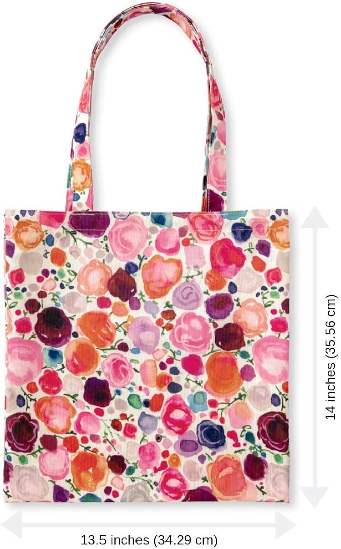 Kate Spade New York Pink Canvas Tote Bag with Interior Pocket, Floral - Image 4