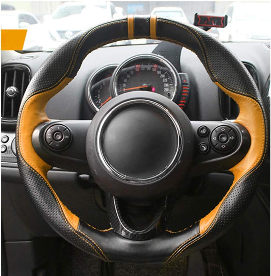 Amazon Euemch 車の手縫いpu 車のステアリングホイールカバー装飾ハウジング ミニクーパー1 D Jcw S F55 F56 F60同胞アクセサリー ハンドルカバー 車 バイク