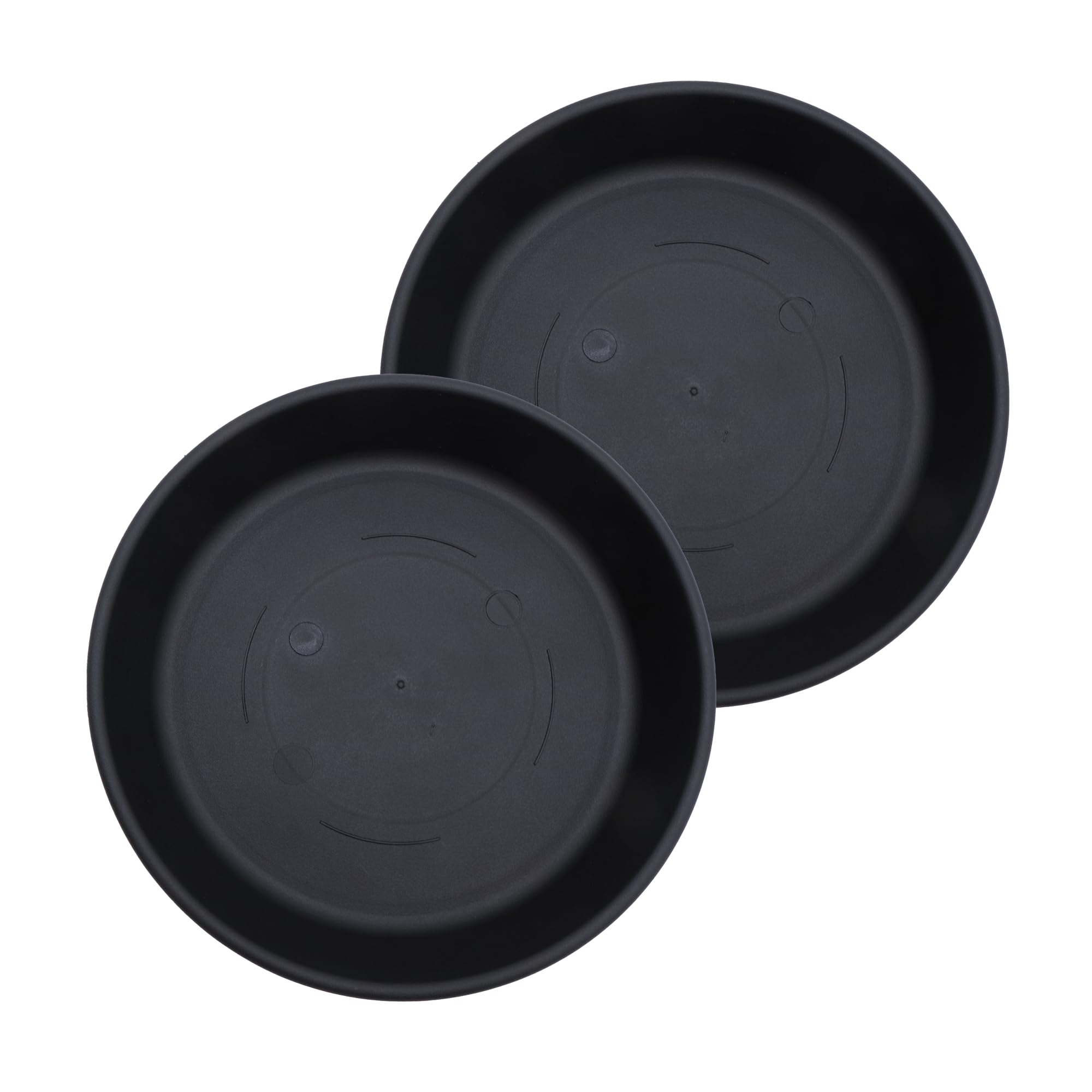 The HC Companies Flower Pot Saucers - Plastic Plant Saucer for Outdoors & Indoors - Traditional Design Plant Pot Trays for Water Drainage - Durable & Stylish Round Plant Tray (17.5-inch Black) Image