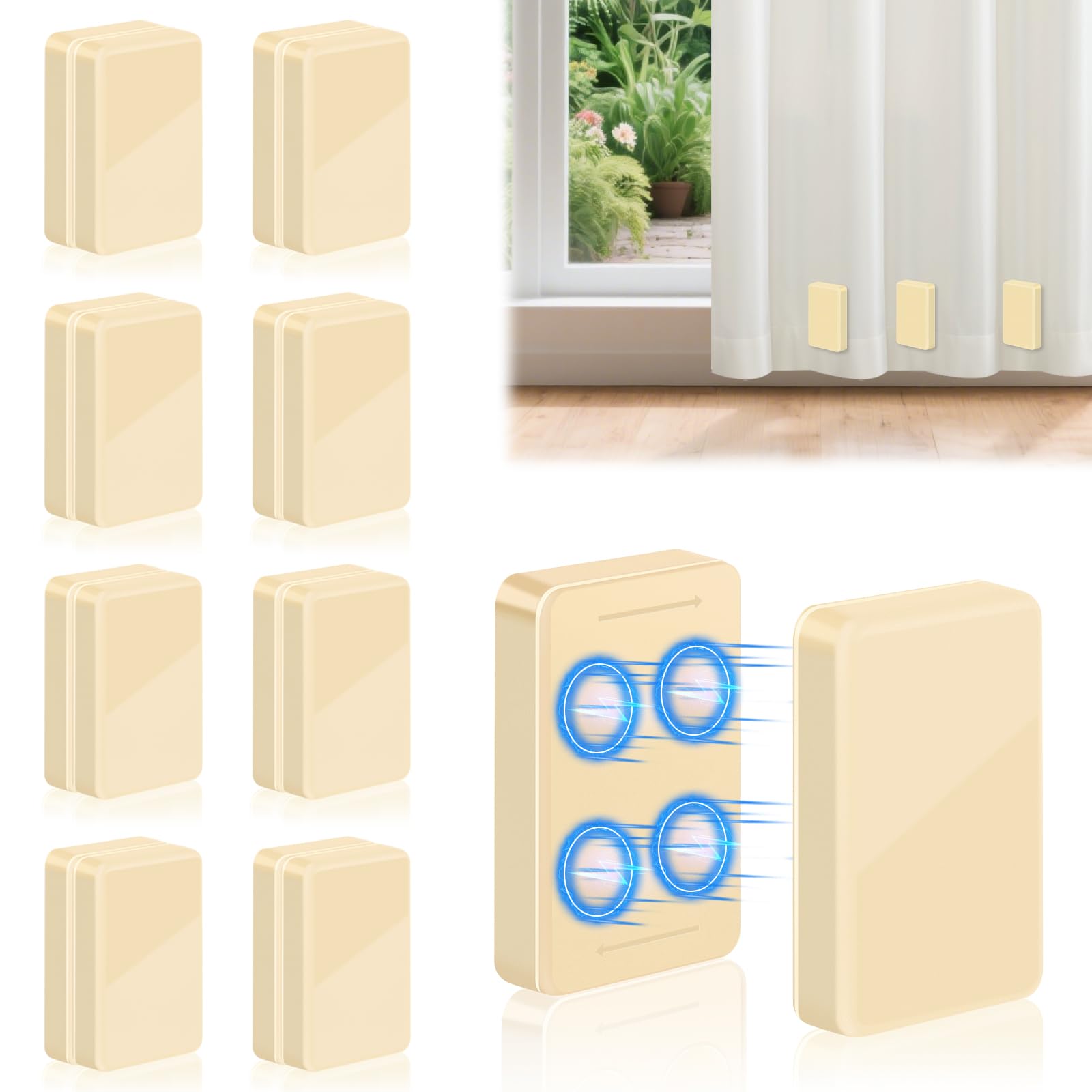 Photo 1 of 16pcs Outdoor Curtain Weights, Upgraded Heavier-Duty Waterproof Curtain Magnets Weights Outdoor, for Home Patio Drapery, Shower, Flags, Tablecloth to Stop Heavy Wind, Beige