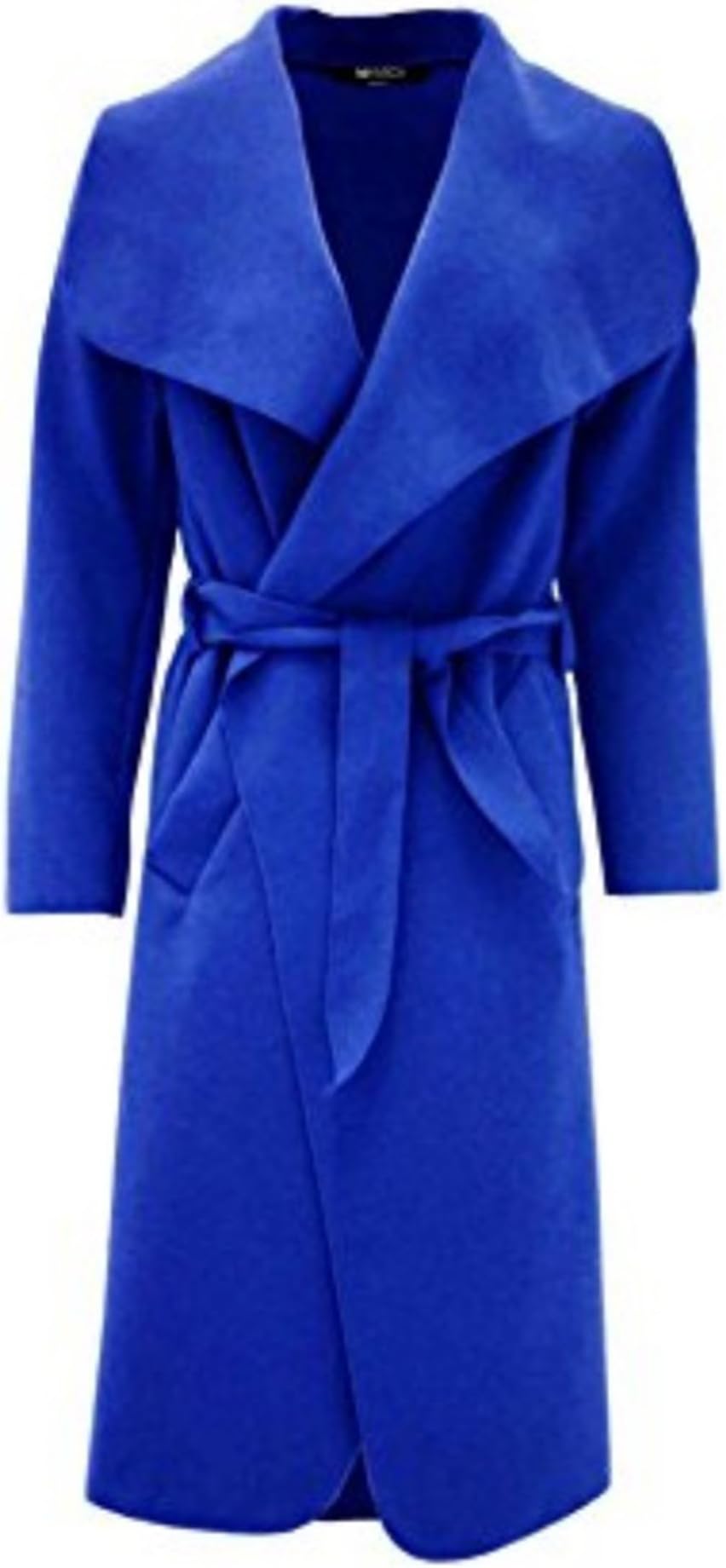 Missmister® Womens Ladies Italian Trench Long Coat Waterfall Duster Cape Belted Cardigan Jacket Wrap (UK 8-24)