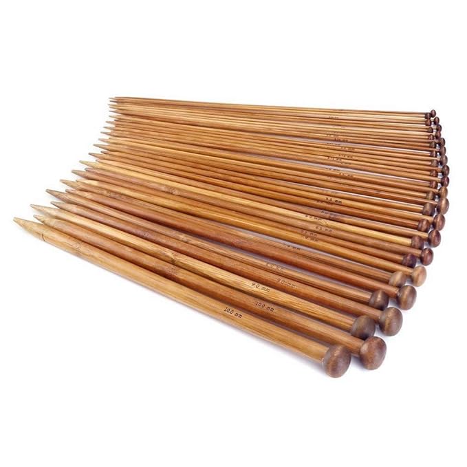 JZK® 18pairs/ 36pcs Professional Stricknadel Bambus Set 2.0-10.0mm Doppelspitzig Handarbeit Knitting Needles Crochet Hooks (3