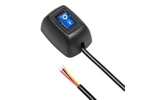 OELFFOW 1Pack Blue LED Inline Cord Switch KCD1 6A-250V 16A-125V Toggle Switch SPST 2-Position On-Off Unilateral Wiring Switch with 4 Wire Clamps
