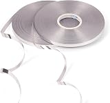 HONGCI 2 Rolls 50m Shiny Grey Ribbon 5mm Curling Balloon Gift Wrap 100m