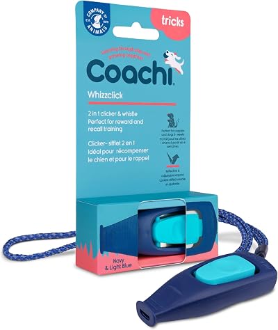 Coachi Whizzclick 2 in 1 Clicker and Whistle Dog Training Aid Reflective Lanyard