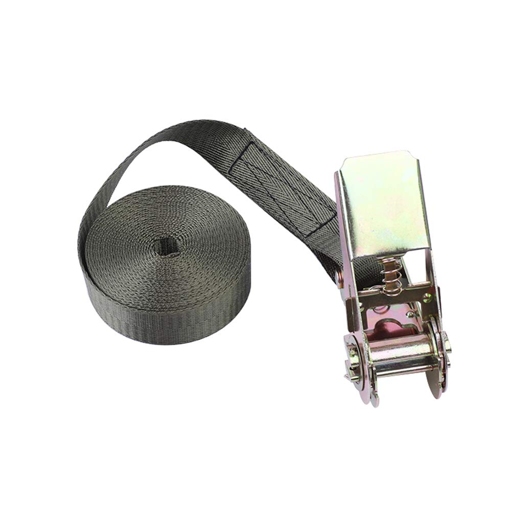 1M Ratchet Tie Down Lashing Strap with Metal Buckle Heavy Duty Tensioning Belt,400-800KG Grey Ratchet Straps