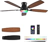 FUMLTP Ceiling fans with Lights, 54 In RGB Low