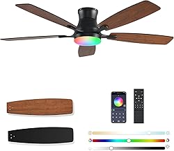 FUMLTP Ceiling fans with Lights, 54 In RGB Low