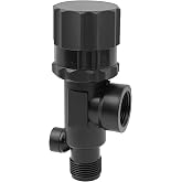 23120-3/4-PP Adjustable Pressure Relief Valve - 3/4" NPT Inlet/Outlet | with Locking Nut &amp; 1/4" Gauge Port for Sprayers, Irrigation &amp; Fluid Systems