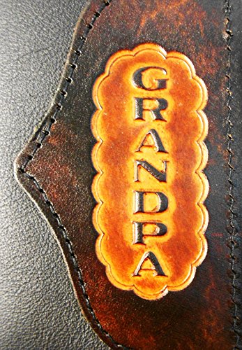 Hilltop Leather Company Mens Handcrafted Leather Trifold Wallet Grandpa