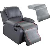 HOMBYS Foam Recliner Cushion with Leg Pillow for Elderly Large Square Seat Cushion Wave Shape Footrest for Armchairs Couch, Medium Thick &amp; Supportive, Non-Slip Design, Light Grey