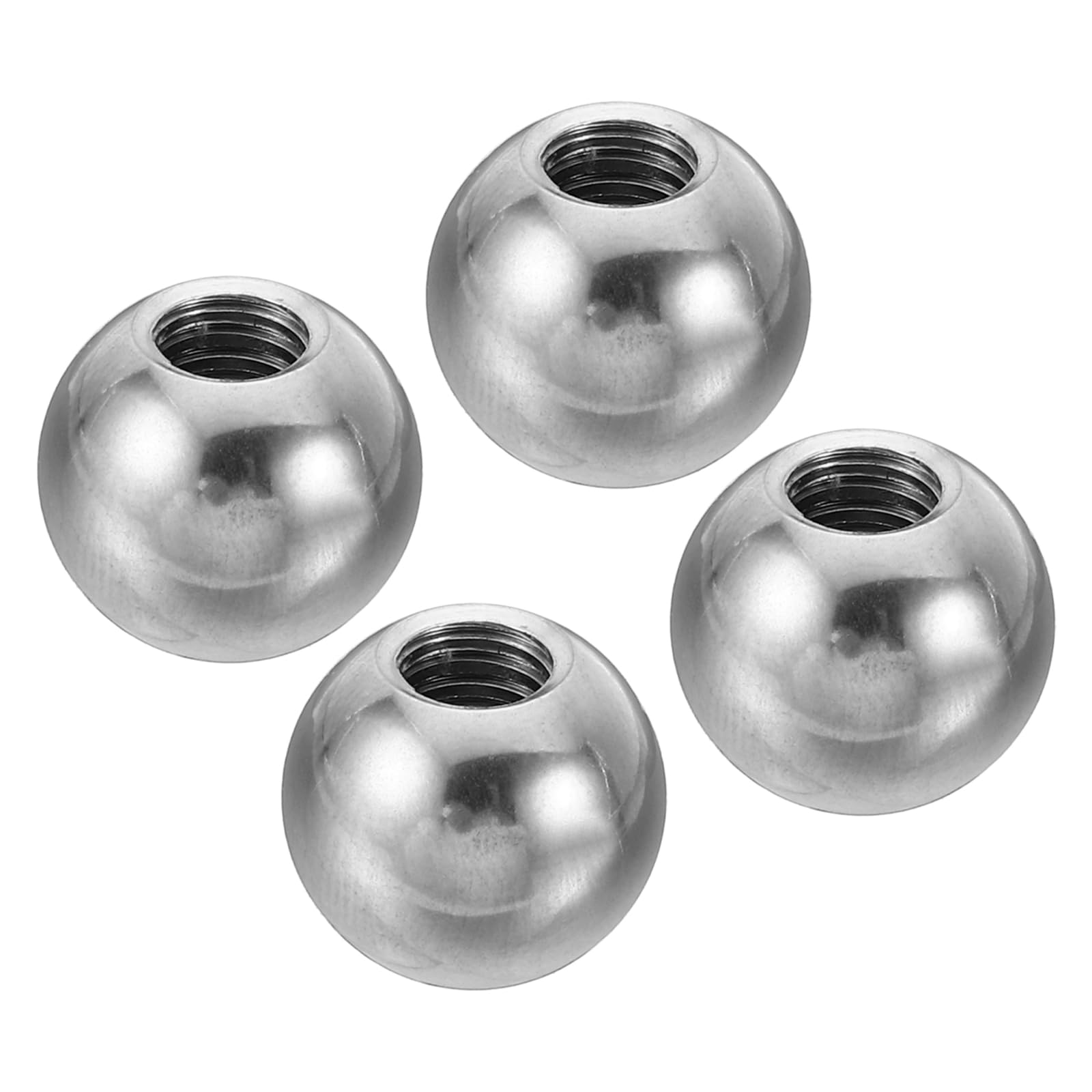 PATIKIL M4x15mm Ball Nuts Knob, 4 Pack Female Thread 304 Stainless Steel Round Blind Hole Screw Cap Cover for Lighting Machinery DIY Decoration, Silver