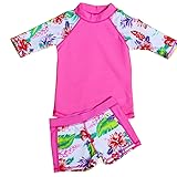 Baby Girls Kids Toddler Two Piece Round-Neck Rash