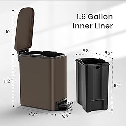 Cesun Small Bathroom Trash Can with Lid Soft