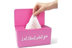 ROWDY ROCKET Wipes Dispenser for Babies, Kids & Adults - Colorful Wipes Container - Large Capacity Plastic Baby Wipe Holder for 100 Wipes - Baby Wipe Container (Pink Let Go)