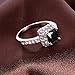 Woman Lady Retro Style Square Black Zircon Full Crystal Ring Jewelry