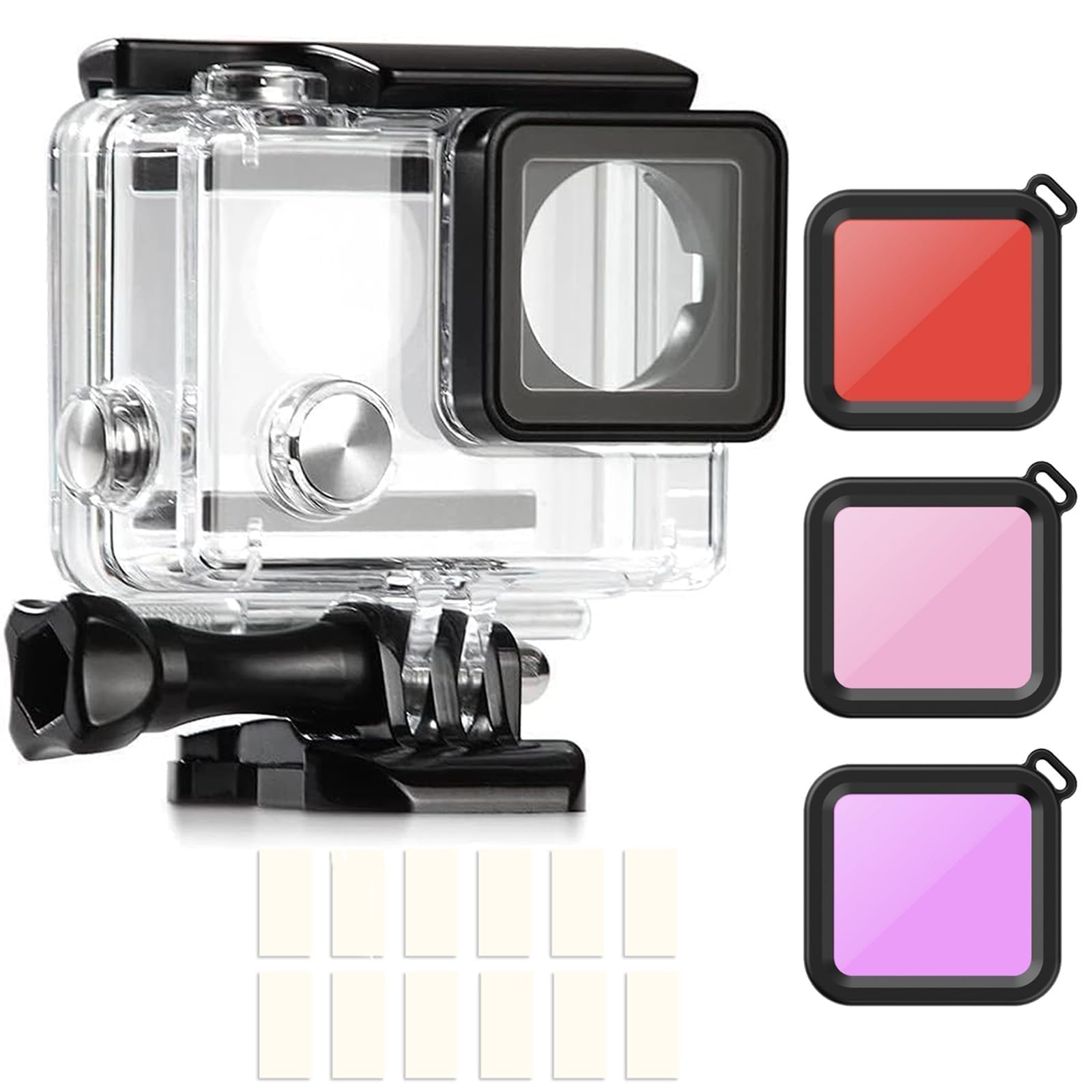 ShipeeKin New Replacement Underwater Waterproof Protective Dive Housing Case with Red Filters and Aintifog-Inserts for Gopro Hero 3+ 4 Camera (Hero 3 is not suitable)