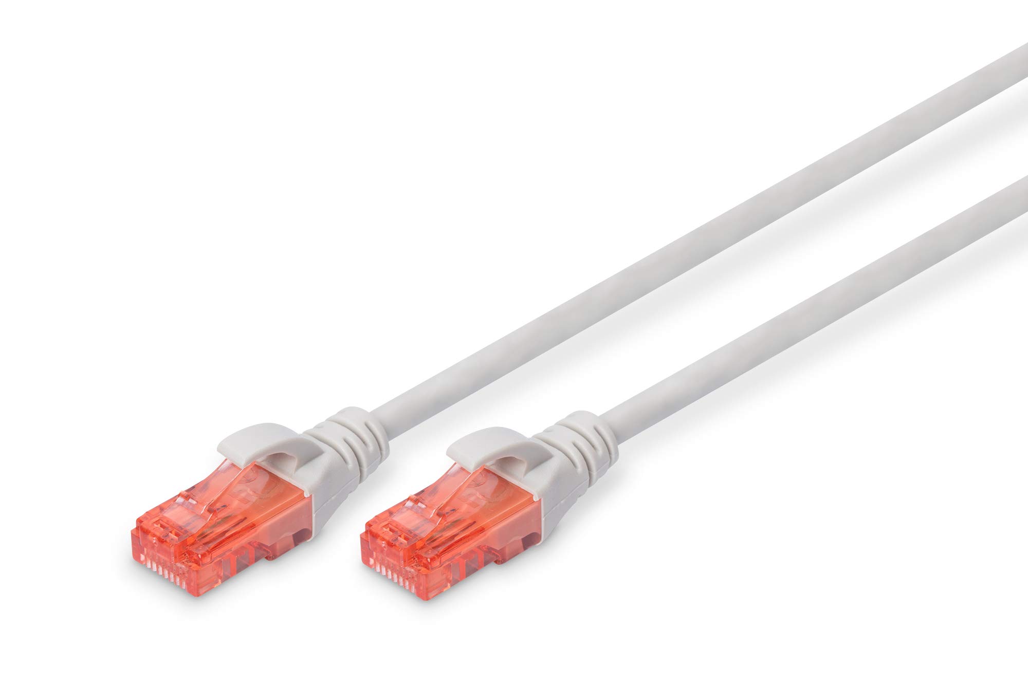 DIGITUS LAN Cable - Cat 6 5m - CCA Network Cable with RJ45 - U/UTP Unshielded - Compatible Cat 6A/5e - Red