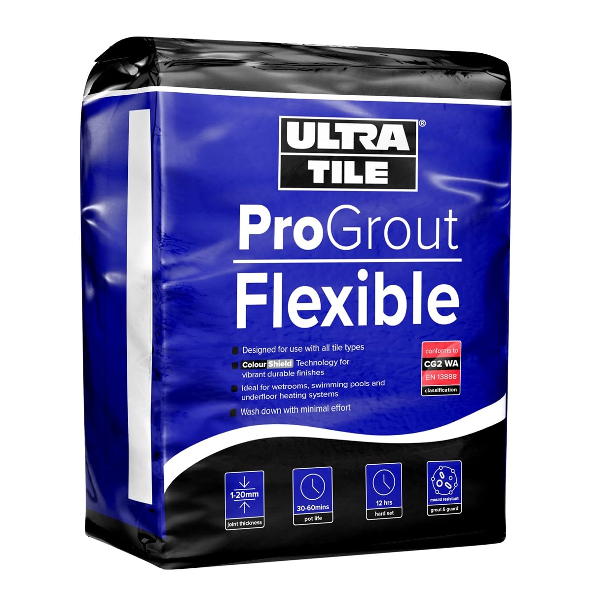 Ultra Tile Jasmine Flexible Grout 3KG Wetroom Swimming Pool Underfloor Heating Bathroom Kitchen All Tile Types