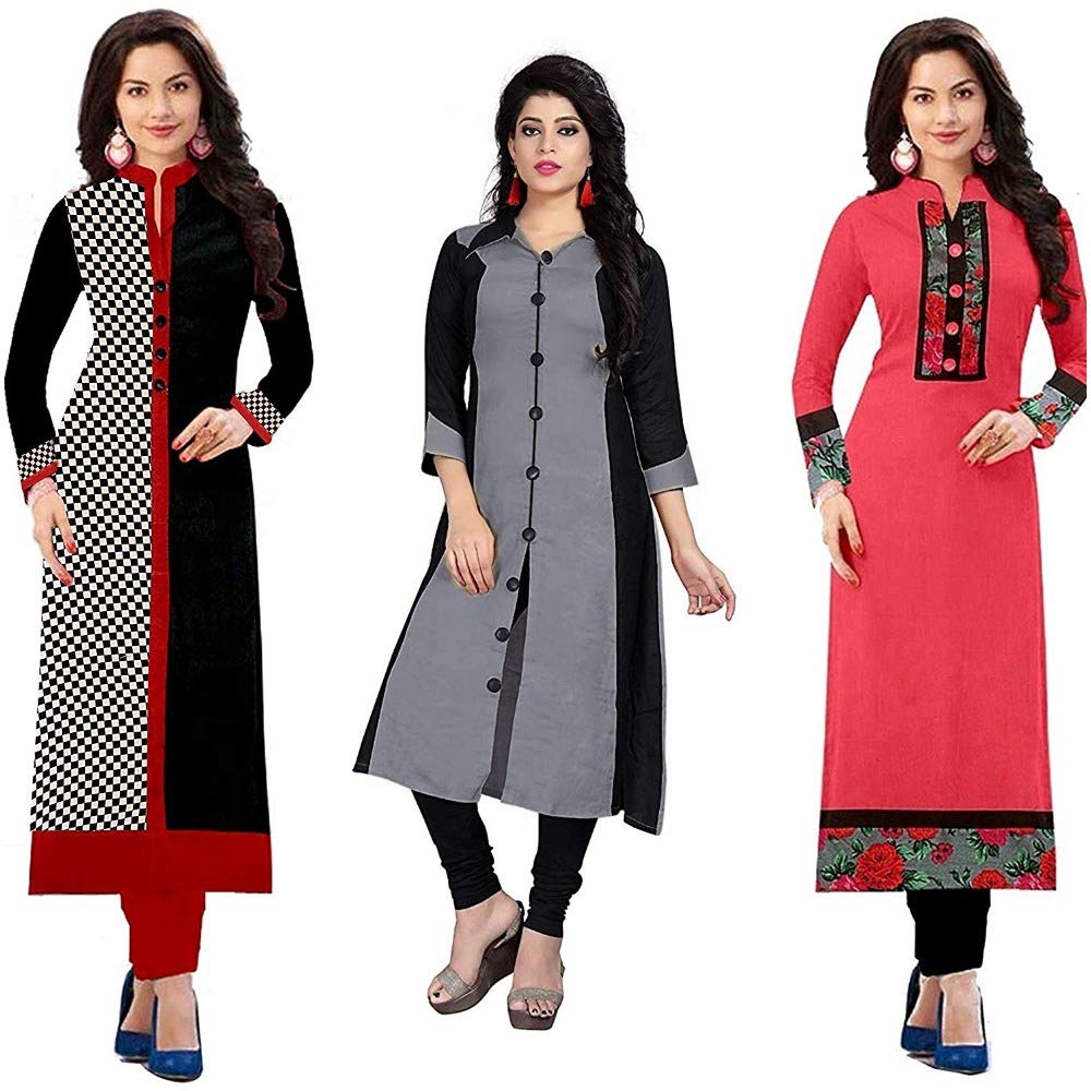 pramukh fashion women's cotton kurtis (1017.1002.skarp grey)_free size semi stich)