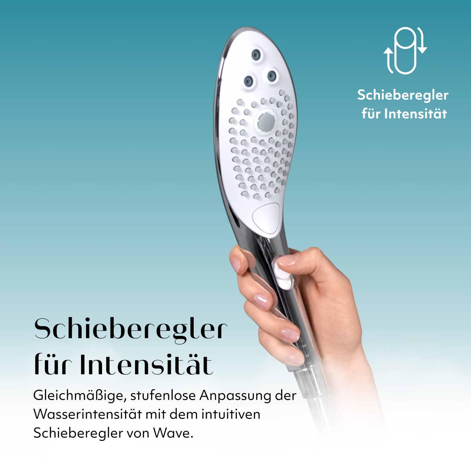 Womanizer Wave 2-in-1 Duschkopf, multifunktionaler, mit Stimulation - Intimmassagegerät mit speziellen Wasserstrahlen - 3 verschiedene Wasserstrahlmuster - chrom 5