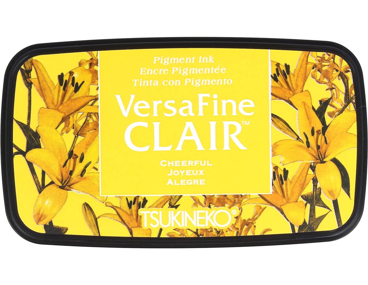 Tsukineko Cheerful Versafine Clair Ink Pad, Synthetic Material, Yellow, 5.6 x 9.7 x 2.3 cm