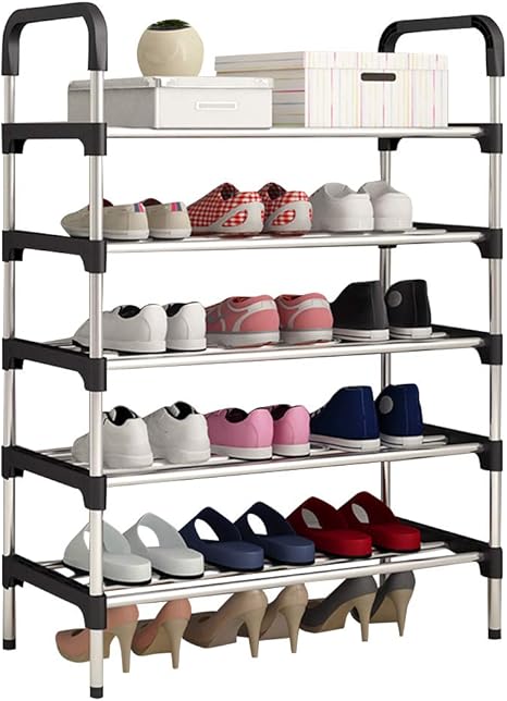 Amazon Zukizuki シューズラック 大容量 靴ラック 玄関靴箱 お洒落 玄関収納 靴入れ 靴棚 くつ収納 組み立て式 省スペース 組み立て簡単 ブラック 5段 シューズラック オンライン通販