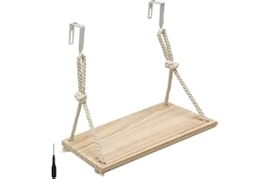 Fernlandia Cubicle Shelf for Fabric Wall with Hooks,11.8 Inch Wodden Hanging Shelf with Cotton Rope Organizer Hanging Office Cubical Accessories for Work,Boho Style Decor for Women Men Desk Storage