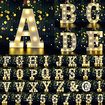 Dream Master Neon Light Sign LED Marquee Letter Lights Sign, Light Up Alphabet Letter for Home Party Wedding Decoration(White A)